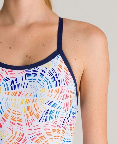 Arena Abstract Mosaic Light Drop One Piece - Maxlife Navy / Multicolor | 689514-TYC