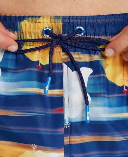 Arena Allover Print Beach Boxer Navy Multicolor | 624957-EBC