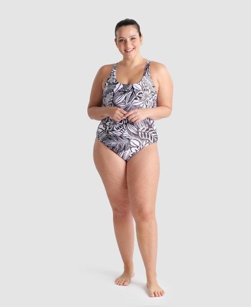 Arena Allover Pro Back Plus One Piece Black Multicolor | 648531-OCH