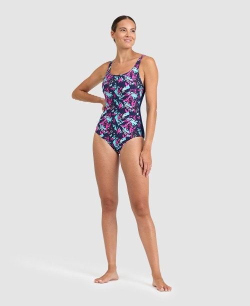 Arena Bodylift Francy Wing Back One Piece Navy / Rose Multicolor | 350412-MVG