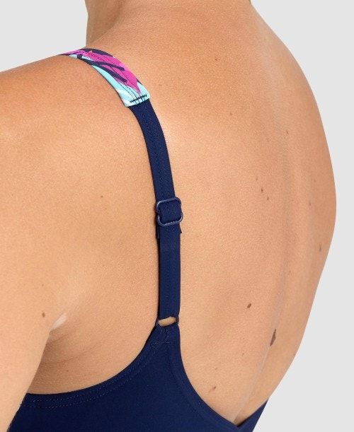 Arena Bodylift Francy Wing Back One Piece Navy / Rose Multicolor | 350412-MVG