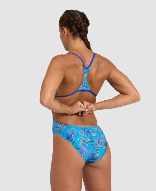 Arena Falling Leaves Booster Back One Piece Blue / Turquoise Multicolor | 142576-FHB