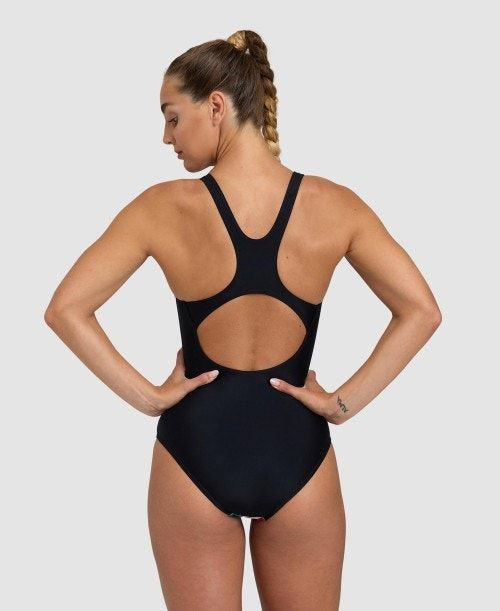 Arena Flower Control Back One Piece Black / Black Multicolor | 674953-XSR