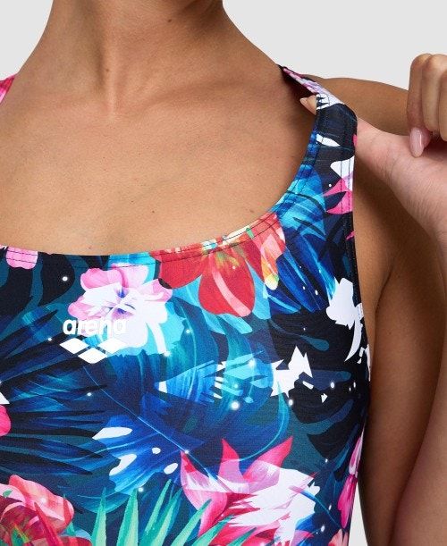 Arena Flower Control Back One Piece Black / Black Multicolor | 674953-XSR