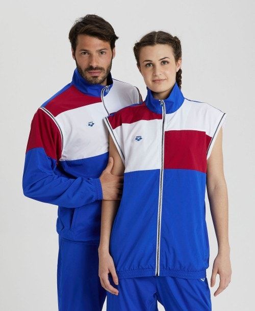 Arena Icons Convertible Jacket Blue / Burgundy / White | 096325-QGU