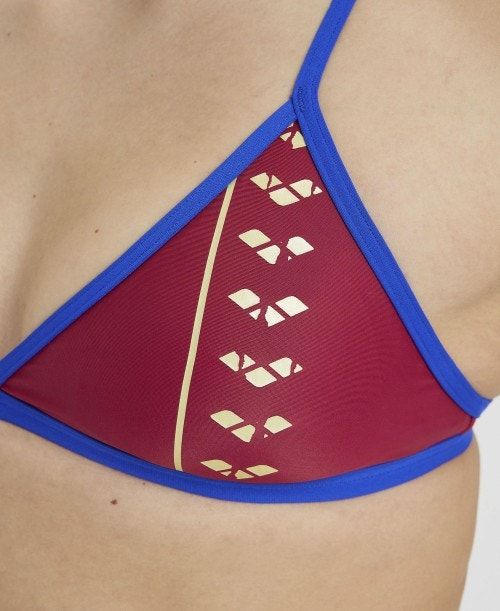 Arena Icons Logo Triangle Top Bikini Burgundy / Blue | 195836-THX