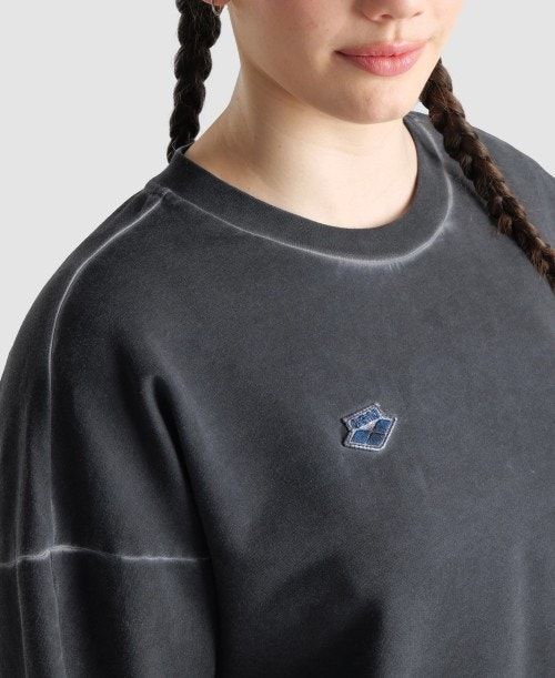 Arena Icons Oversized Crewneck Black / White | 489730-QSB