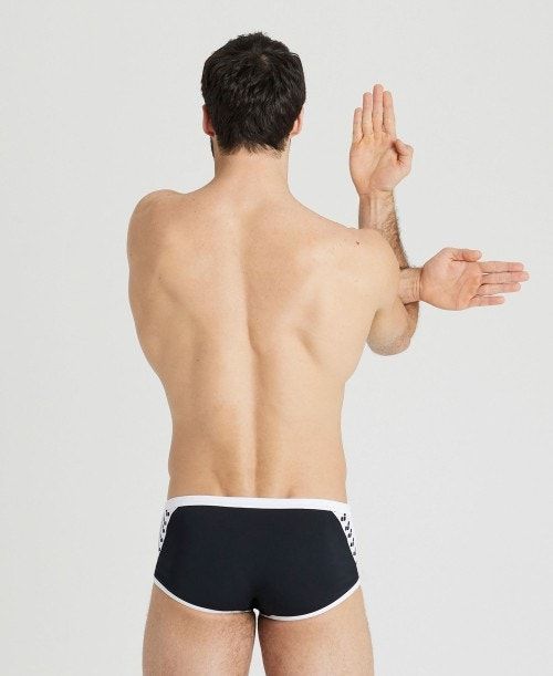Arena Icons Solid Low Waist Short Black / White | 275683-TOI