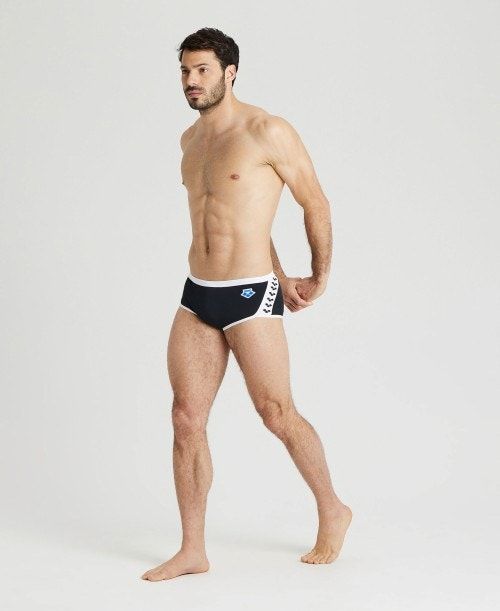 Arena Icons Solid Low Waist Short Black / White | 275683-TOI