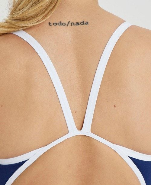 Arena Icons Super Fly Back Solid One Piece Navy / White | 813249-BVU