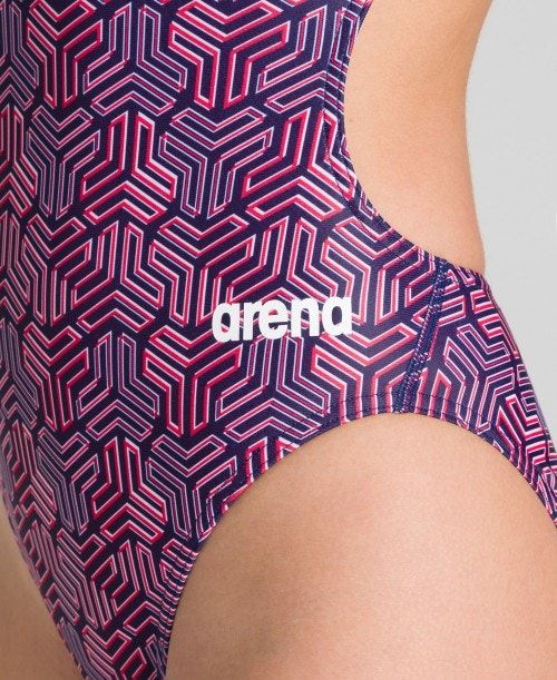 Arena Kikko Challenge Back One Piece Navy / Multicolor Red | 164307-GPO
