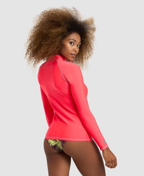 Arena Long Sleeve Rash Guard Red | 379648-FVN