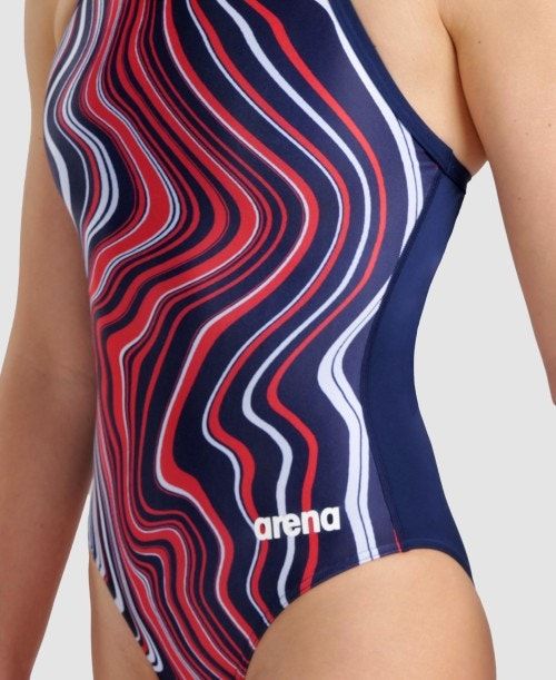 Arena Marbled Lightdrop Back One Piece Multicolor | 102946-RZA