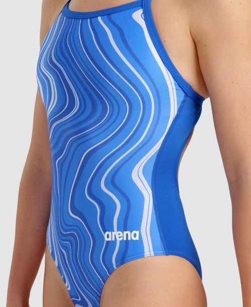 Arena Marbled Lightdrop Back One Piece Multicolor | 548213-XCN