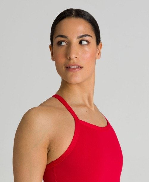 Arena Solid Light Drop Back One Piece Red / Metal Silver | 160852-MRA