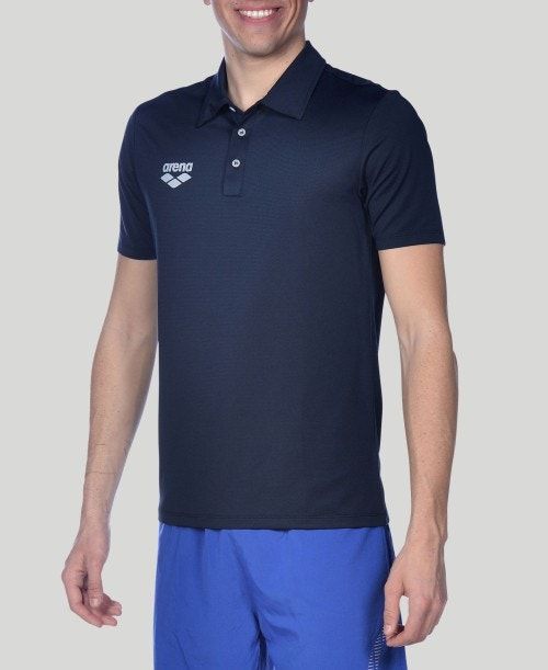 Arena Team Line Tech Short Sleeve Polo Navy | 549270-PMD