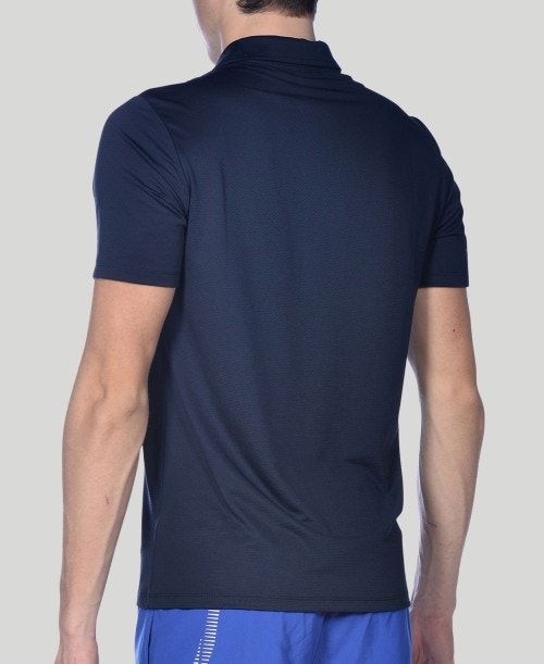 Arena Team Line Tech Short Sleeve Polo Navy | 549270-PMD
