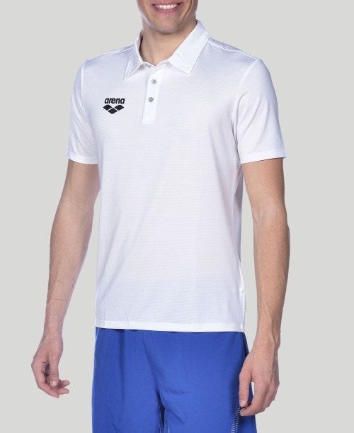Arena Team Line Tech Short Sleeve Polo White | 891604-LAN