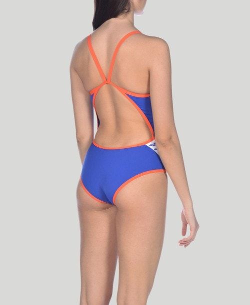 Arena Team Stripe Super Fly Back One Piece Blue / Pink | 120379-OAY