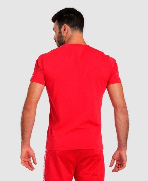 Arena Team Us T-shirt Red / White / Red | 593487-JOB