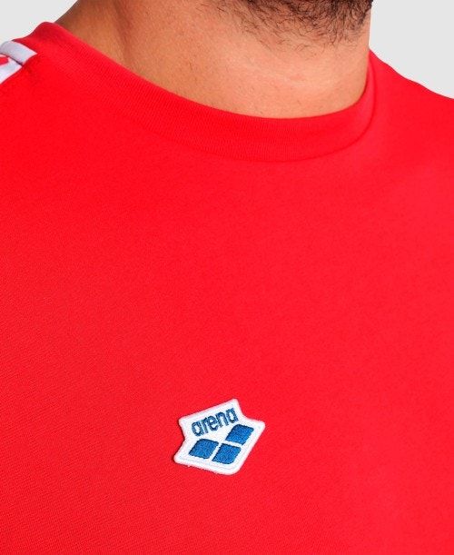 Arena Team Us T-shirt Red / White / Red | 593487-JOB