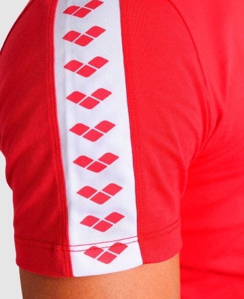 Arena Team Us T-shirt Red / White / Red | 593487-JOB