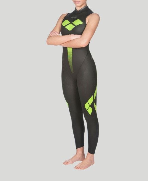 Arena Triwetsuit Sleeveless Black | 183946-UFT